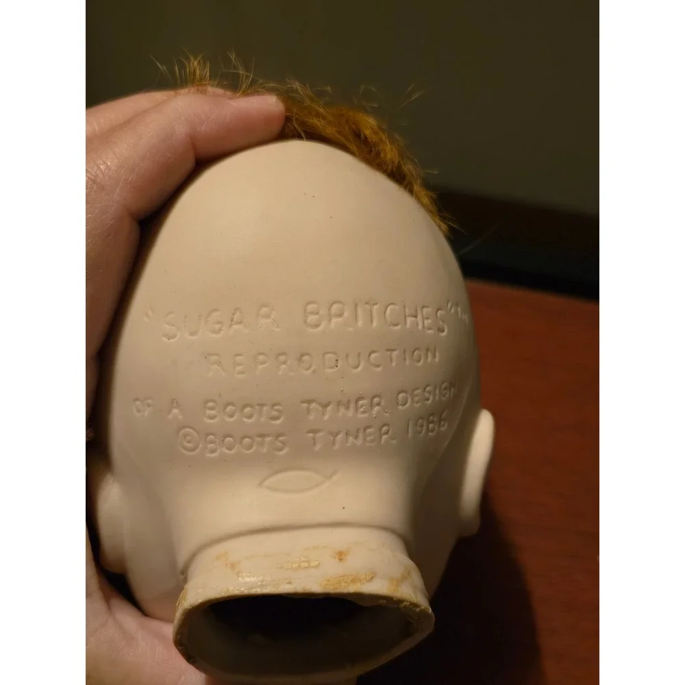 Boots Tyner Sugar‎ Britches Porcelain Doll Head 1986 Reproduction Ginger Hair